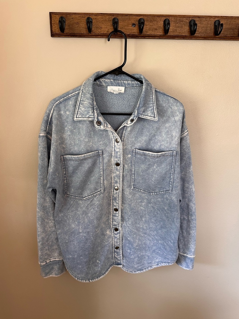 Acid wash sweater jacket